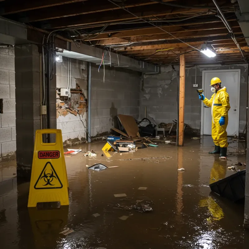 Flooded Basement Electrical Hazard in West University Place, TX Property